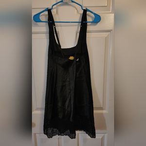 Victoria's Secret Gold Label Glossy Crisscross Back Lace Hem Slip Dress